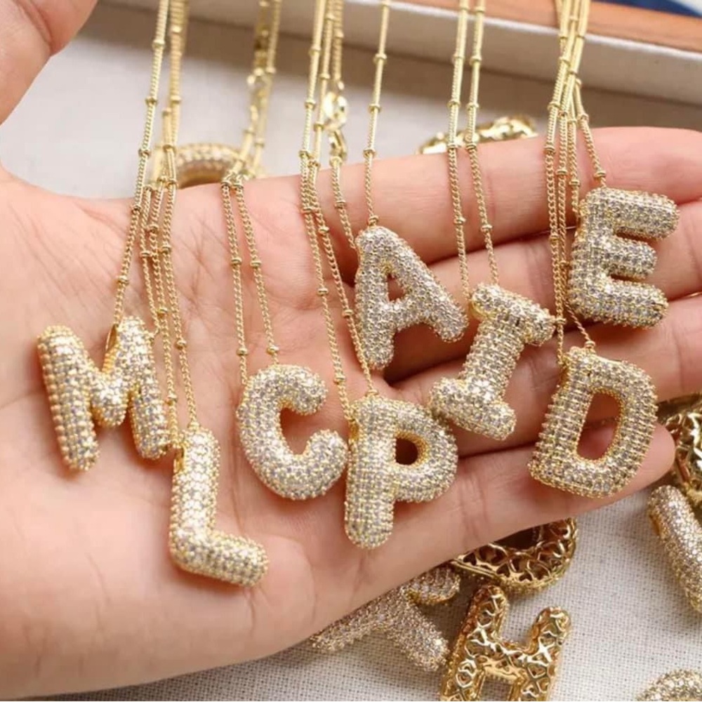 Gold Initial Necklaces View 2